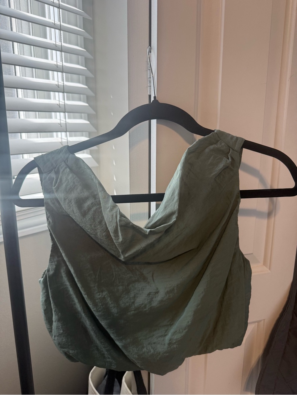 Olive Green Draped Cowl Abercrombie Neck Top